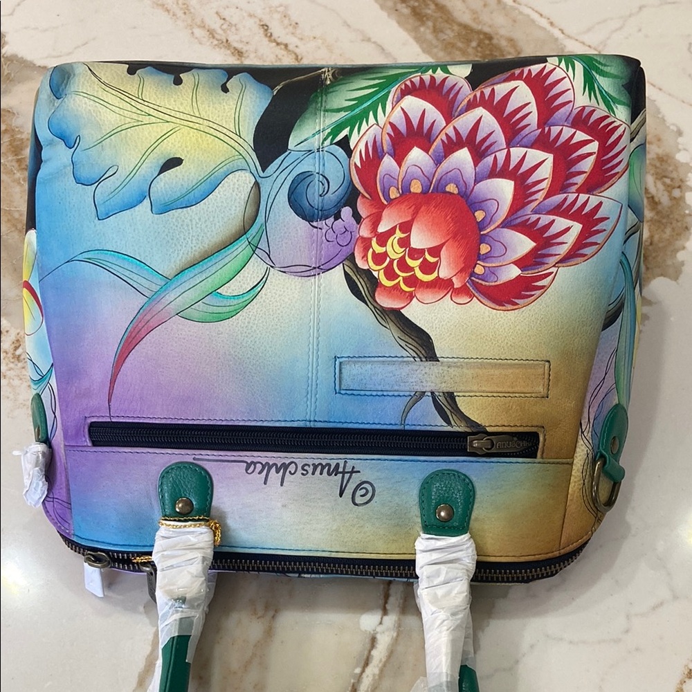 Anuschka Floral Hand-Painted Shoulder Bag - Picture 3 of 4